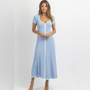 Blair Sky Binded Contrast Ribbed Maxi Dress